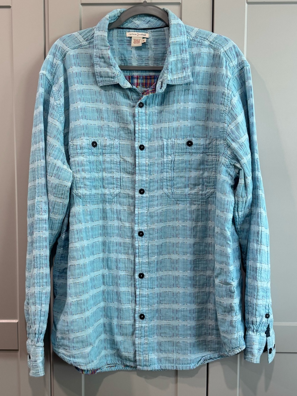 Carbon2Cobalt Light Blue Cotton Shirt - XL
